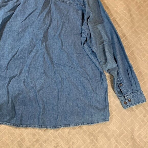 Scooby Doo Women 22 Denim Shirt Shacket Casual Button Up 100% Cotton Long Sleeve - Picture 12 of 12